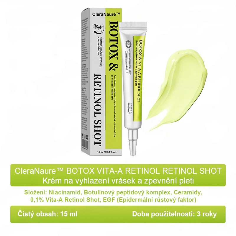 CleraNaure® Retinol Shot – Anti-aging sérum s botox-like peptidy | EU & CZ dermatologicky testováno
