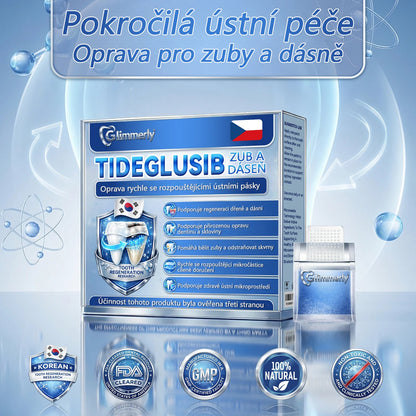 Glimmerly® Tideglusib – rychle se rozpouštějící ústní proužky pro regeneraci zubů a dásní