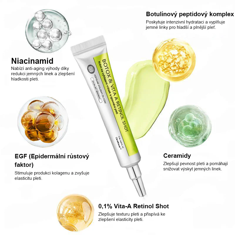 CleraNaure® Retinol Shot – Anti-aging sérum s botox-like peptidy | EU & CZ dermatologicky testováno